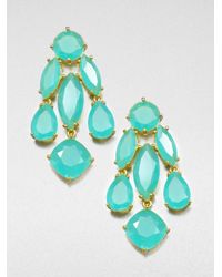 kate spade new york | Green Faceted Statement Chandelier Earrings | Lyst