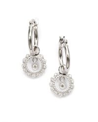 KC Designs | Metallic Diamond Circle Charm Hoop Earrings | Lyst