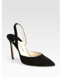 manolo blahnik carolyne suede slingback pumps