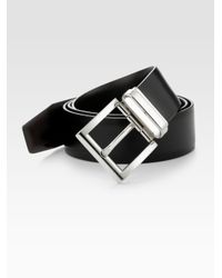 Prada | Black Calfskin Leather Belt for Men | Lyst