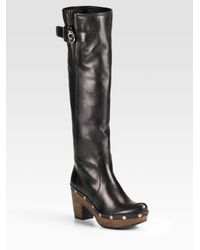 Stuart Weitzman | Black Tall Clog Boots | Lyst