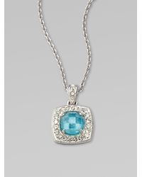 Adriana Orsini | Blue Pavé Crystal Accented Ceramic Pendant Necklace | Lyst