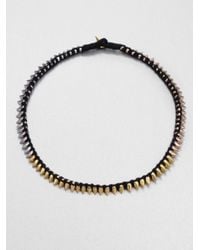 A.L.C. | Black Tritone Thread Wrapped Spiked Necklace | Lyst