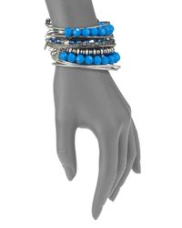 ALEX AND ANI | Neon Blue Bangle Bracelet Set | Lyst