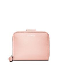 COACH Legacy Leather Medium Zip Around Wallet in Silver/Blush (Pink) - Lyst