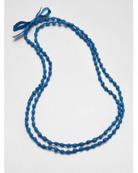 Eileen Fisher | Blue Silk Beaded Necklace | Lyst