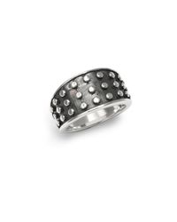 Elizabeth and James | Metallic Sterling Silver Studded Tapered Ring | Lyst
