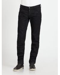 Emporio Armani Johnny Slimfit Jeans in Black for Men - Lyst