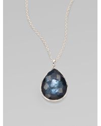 Ippolita | Blue Wonderland Indigo Mother-of-pearl, Clear Quartz & Sterling Silver Large Teardrop Doublet Pendant | Lyst