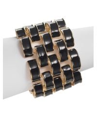 Kenneth Jay Lane | Black Wide Enamel Link Bracelet | Lyst