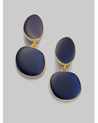 Kenneth Jay Lane | Blue Enamel Double Drop Earrings | Lyst
