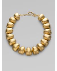 Kenneth Jay Lane | Metallic Pebble Necklace | Lyst