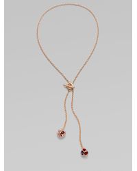 Marc By Marc Jacobs | Metallic Stone Accented Charm Lariat Necklace | Lyst