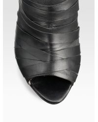 Max Kibardin | Black Peep-toe Slashed Ankle Boots | Lyst