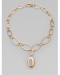 Roberto Coin | Metallic Diamond and 18k Rose Gold Necklace | Lyst