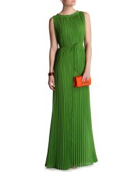 Ted baker Hayleen Pleated Maxi Dress in Green (dark green) | Lyst