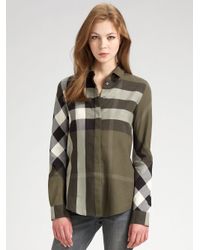 olive green burberry shirt