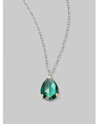 Judith Ripka | Green Quartz & Sterling Silver Pear Pendant Necklace | Lyst
