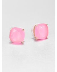 kate spade new york | Pink Faceted Square Stud Earrings | Lyst