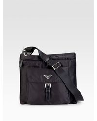 Prada | Black Vela Messenger Bag | Lyst