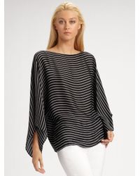 Ralph Lauren Black Label | Black Vivan Striped Silk Top | Lyst
