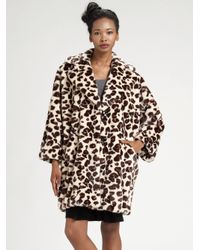 Sonia by Sonia Rykiel | Natural Oversized Animal-print Coat | Lyst