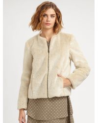Steven Alan | Natural Stevie Cropped Faux-Fur Coat | Lyst