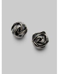 Bottega Veneta | Metallic Rose Stud Earrings | Lyst