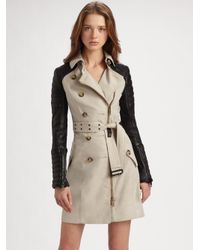 burberry trench with leather sleeves
