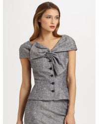 Dior | Gray Silk Tweed Pencil Skirt | Lyst