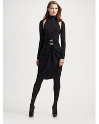 donna karan cold shoulder dress