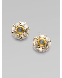 Elizabeth and James | Metallic Gray Moonstone Sterling Silver Earrings | Lyst