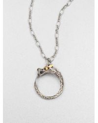 John Hardy | Metallic Sterling Silver 18k Gold Dragon Pendant Necklace | Lyst