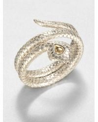 John Hardy | Metallic 18k Gold Sterling Silver Coil Bangle Bracelet | Lyst
