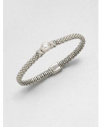 Lagos | Metallic Freshwater Pearl Diamond and Sterling Silver Bracelet | Lyst