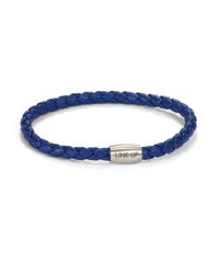 Link Up | Blue Braided Leather Bracelet for Men | Lyst