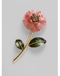 Oscar de la Renta | Pink Flower Brooch | Lyst