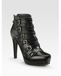 Stuart Weitzman | Black Buckled Ankle Boots | Lyst