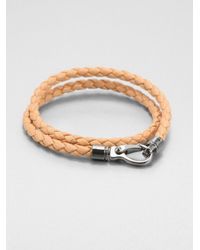 Tod's | Natural Leather Double-Wrap Bracelet | Lyst