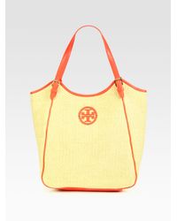 tory burch raffia tote