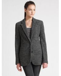 blazer vince herringbone boyfriend gray heather