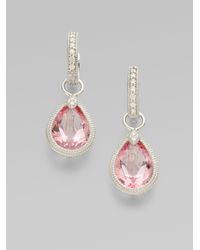 Jude Frances | Metallic Diamond Pink Topaz 18k White Gold Earring Charms | Lyst