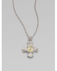 Judith Ripka | Metallic White Sapphire and Canary Crystal Sterling Silver Necklace | Lyst