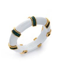 Kara Ross | White Python Skin Striped Domed Resin Bangle | Lyst