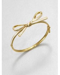 kate spade new york | Metallic Skinny Mini Enamel Bow Bangle Bracelet | Lyst