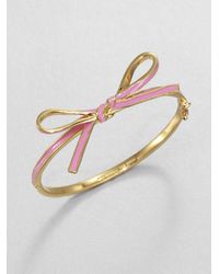 kate spade new york | Metallic Skinny Mini Enamel Bow Bangle Bracelet | Lyst