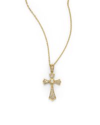KC Designs | Metallic Diamond Large Cross Pendant Necklace | Lyst
