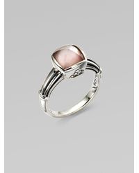 Lagos | Metallic Crystal Accented Pink Motherof_pearl Doublet Ring | Lyst