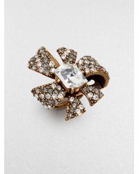Oscar de la Renta | Brown Bow Cocktail Ring | Lyst