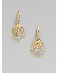 Roberto Coin | Metallic Mauresque Diamond & 18k Yellow Gold Teardrop Earrings | Lyst